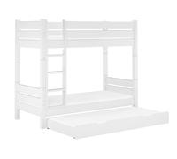 Letto castello PER ADULTI 90x200 materassi cassettone 3°letto 60.16-09WT100MS7M