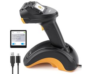 Letto Codici Barcode Bluetooth Inateck, Lettore Barcode 2D 1D, QR, con Touchscreen e Base Intelligente,Doppi Moduli CMOS+CCD, Portata di Scansione più Ampia, Supporta app SDK, Pro 8