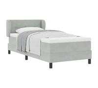 Letto con box spring e materasso vidaXL grigio chiaro 100x200 cm in vellutoLetti moderni