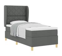 Letto con Box Spring e Materasso vidaXL Grigio Scuro 100x200 cm TessutoLetti moderni