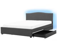 Letto con cassetti contenitori MONTPELLIER Tessuto Multicolore 180 x 200 cm LED
