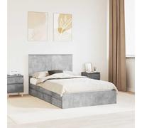 Letto con Contenitore con testiera Grigio cemento 135 x 190 cm
