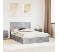 Letto con Contenitore con testiera Grigio cemento 150 x 200 cm