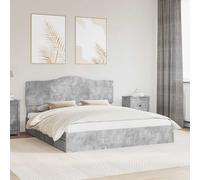 Letto con Contenitore con testiera Grigio cemento 200 x 200 cm