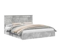 Letto con Contenitore con Testiera Grigio Cemento 200 x 200 cm Storage Bed Frame with Hydraulic Mechanism, Upholstered Headboard, No Box Spring Needed, Easy Assembly for Bedroom and Guest Room