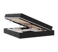 Letto con Contenitore e Materasso 2 pcs Nero Pelle Storage Bed Frame with Mattress Queen Size Upholstered Platform Bed with Hydraulic Storage for Small Bedroom Guest Room Modern Faux Leather