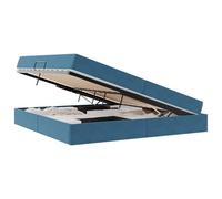 Letto con Contenitore e Materasso Blu Scuro 200 x 200 cm Storage Bed Frame with Velvet Upholstered Headboard, Modern Platform Bed with Hydraulic Mechanism, Tufted Design for Bedroom Room Guest Room