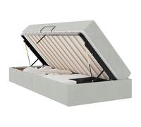 Letto con Contenitore e Materasso Grigio Chiaro 90x190 cm - Moderno con in Velluto, Singolo con Contenitore e Materasso Morbido, Soluzione di Stoccaggio per Camere da Letto o Oggetti Personal