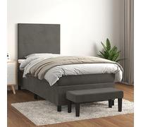 Letto con Contenitore e Materasso Grigio Scuro 120 x 190 cm Moderno con Sollevamento Idraulico Struttura in Metallo Spazio di Stoccaggio Sotto il per Camera da Contemporanea Materasso in Poliestere