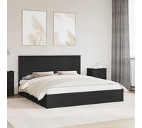 Letto con Contenitore Nero 200 x 200 cm Legno ingegnerizzato