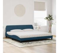 Letto con Materasso Dover Blu 200x200 cm Velluto