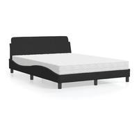 Letto con Materasso Dover Nero 140x190 cm in Velluto