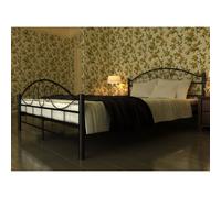Letto con Materasso Nero in Metallo 180x200 cm