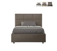 Letto con rete imbottita 120 x 190 similpelle cappuccino Mika