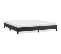 Letto con rete integrata, 180 x 200 cm, struttura in pelle sintetica nera, resistente e facile da pulire, gambe stabili e doghe in compensato per un migliore supporto e traspirabilità