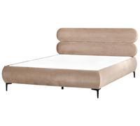 Letto con rete testiera minimalista in velluto gambe in metallo nero camera da l