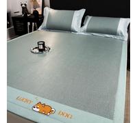 Letto con tappetino in rattan, Coprimaterasso estivo in rattan e bambù, dimensioni multiple, 3 pezzi(180 * 200cm)