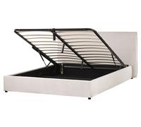 Letto contenitore LAVAUR Velluto Bianco sporco 160 x 200 cm