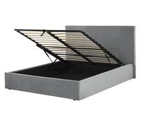 Letto contenitore LORIENT Velluto Grigio chiaro 140 x 200 cm