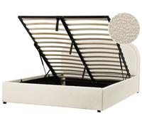 Letto contenitore moderno EU Double 140 x 200 cm Boucle Light Beige Quillien