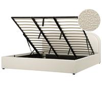 Letto contenitore moderno EU Double 180 x 200 cm Boucle Light Beige Quillien
