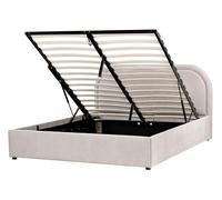 Letto contenitore moderno EU Matrimoniale 140 x 200 cm Tessuto Tortora Quillien