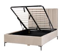 Letto contenitore SEZANNE Velluto Tortora 140 x 200 cm