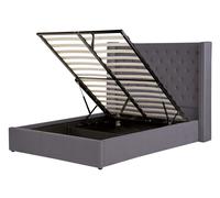 Letto contenitore velluto grigio e argento 140 x 200 cm Lubbon