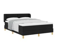 Letto Contenitore vidaXL con materasso, Nero, 140x200 cm, TessutoLetto multifunzionale con ripiani
