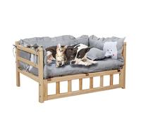 Letto Cuccia Rialzata per Cani con Cuscino, Divano per Animali Domestici, S M L XL per Gatto con Recinto (Gray B, XL112x64x3)
