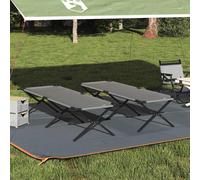 Letto da campeggio pieghevole 2 pz Grigio 210 x 80 x 46 cm
