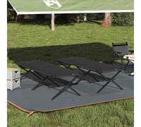 Letto da campeggio pieghevole 2 pz Nero 210 x 80 x 46 cm