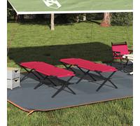Letto da campeggio pieghevole 2 pz Rosso 193 x 69 x 45 cm
