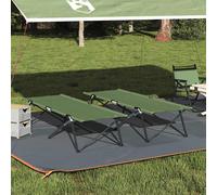 Letto da campeggio pieghevole 2 pz Verde 206 x 76 x 74 cm