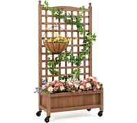 Letto da giardino verticale con traliccio e ruote, fioriera mobile per piante rampicanti, ideale per piccoli spazi e giardini urbani