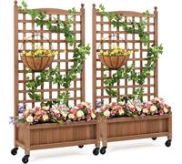 Letto da giardino verticale con traliccio e ruote, fioriera mobile per piante rampicanti, ideale per piccoli spazi e giardini urbani
