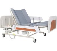 Letto da ospedale completo con materasso e ruote di bloccaggio, regolabile in 3 funzioni, per la salute domestica e il comfort del paziente