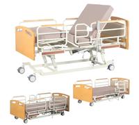 Letto da ospedale per pazienti con 5 funzioni, altezza regolabile, letto medico elettrico completo, gamma di altezze (35-58 cm), ruote da 12,7 cm, carico 206 x 101-35-58 cm