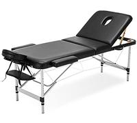 Letto da Tavolo da Massaggio, Tatuaggio Viso Letto SPA, Tavolo da salotto Pieghevole 3 con Pelle in PVC, Tavolo di Bellezza Pieghevole in Alluminio, con Custodia per il Trasporto