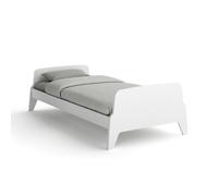 Letto dallo stile retrò vintage, 1 piazza, Adil Bianco 90 x 190 cm