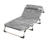 letto di campeggio pieghevole, Letto da campeggio 2 in 1 con materasso e cuscino, pieghevole in 4 posizioni, for adulti, grigio, 190x75 cm