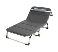 letto di campeggio pieghevole, Materasso e cuscino for lettino da campeggio pieghevole 2 in 1 for adulti, regolabile in 4 posizioni, grigio 190x75 cm