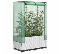 Letto di Coltivazione Rialzato con Serra, Ampio Spazio per Orto Giardino e Struttura di Supporto Robusta Bianco, 80 x 40 x 38 cm