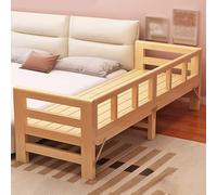 Letto di sicurezza portatile in legno con guardrail su 3 lati, piattaforma pieghevole per casa o scuola, design anti-caduta