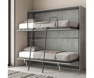 Letto doppio a scomparsa cemento Letti castello salvaspazio completi rete doghe