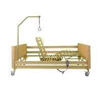 Letto Elettrico, Regolabile in Altezza, Alza busto e gambe, sponde, sollevamalato e ruote. Struttura in Legno e metallo. Portata max 180 kg. Base 200 X 90 cm Intermed LT-M3F