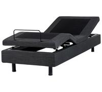 Letto elettrico singolo in poliestere grigio scuro regolabile con telecomando se