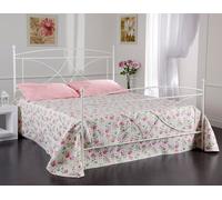 LETTO FERRO BATTUTO ALICE PIAZZA E MEZZA BIANCO