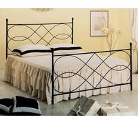 LETTO FERRO BATTUTO SOSPIRO MATRIMONIALE NERO GRAFITE