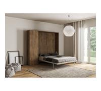 Letto francese a scomparsa 140 cm con colonna Noce KENTARO [EEK: Non applicabile]